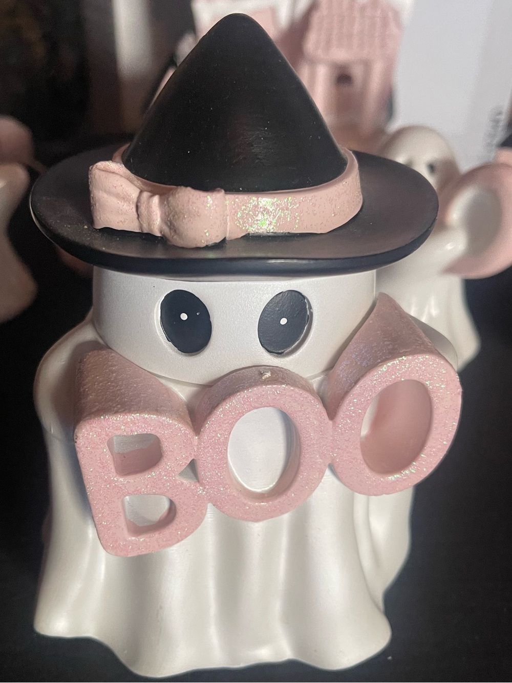 Pink & Black 'BOO' Ghost jar